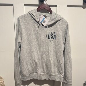 Nike Gray Team USA Zip-Up Hoodie